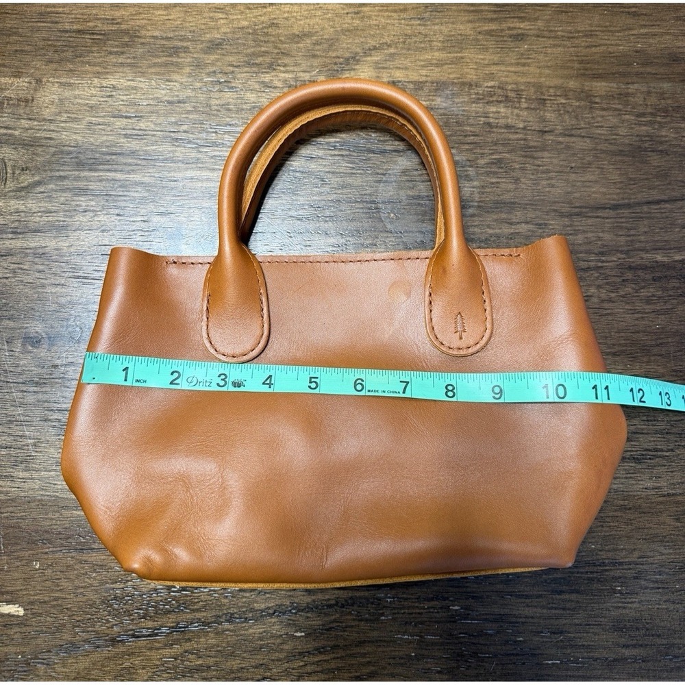 Portland Leather Goods Raindrop Crossbody Bag Purse Honey Small Brown Top Handle - Picture 11 of 16